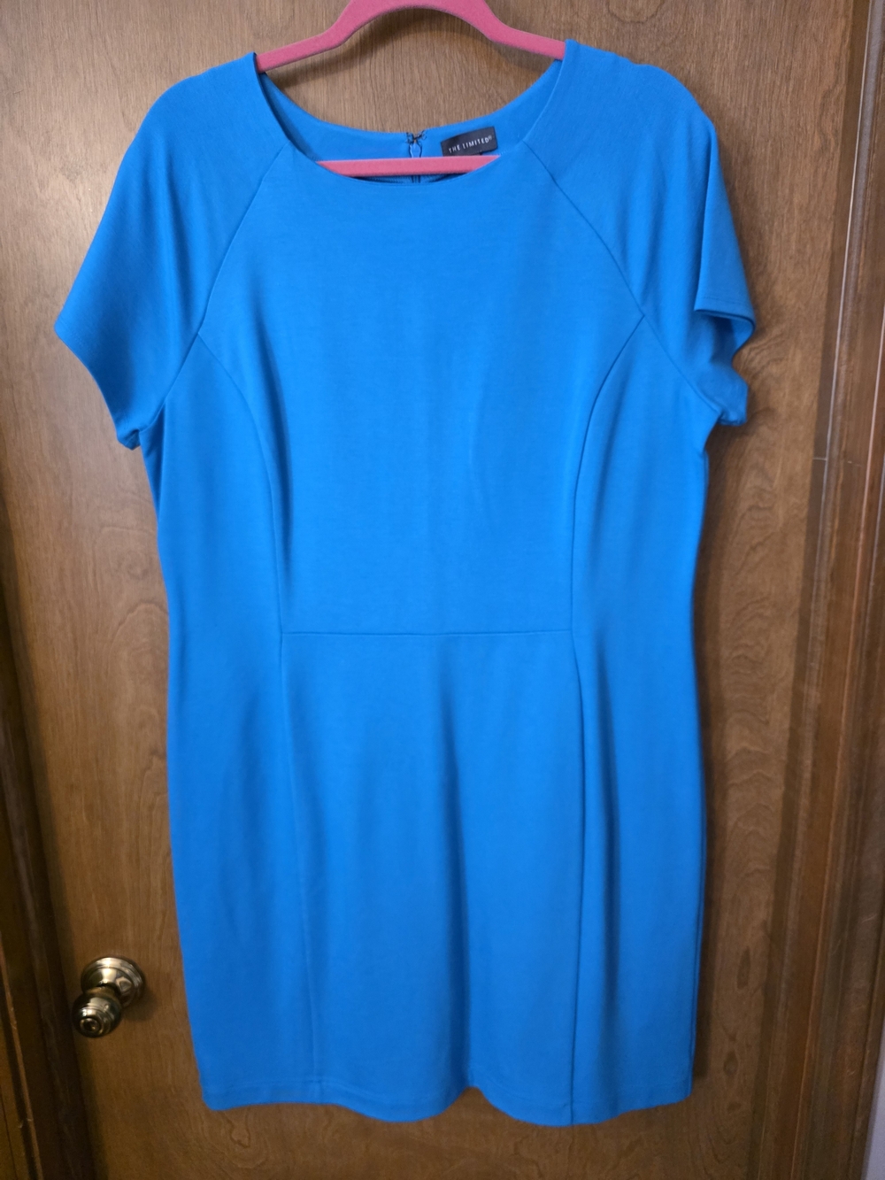 The Limited Bright Blue Short Sleeve Sheath Dress